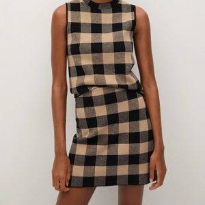 Mango Checked Mini Skirt